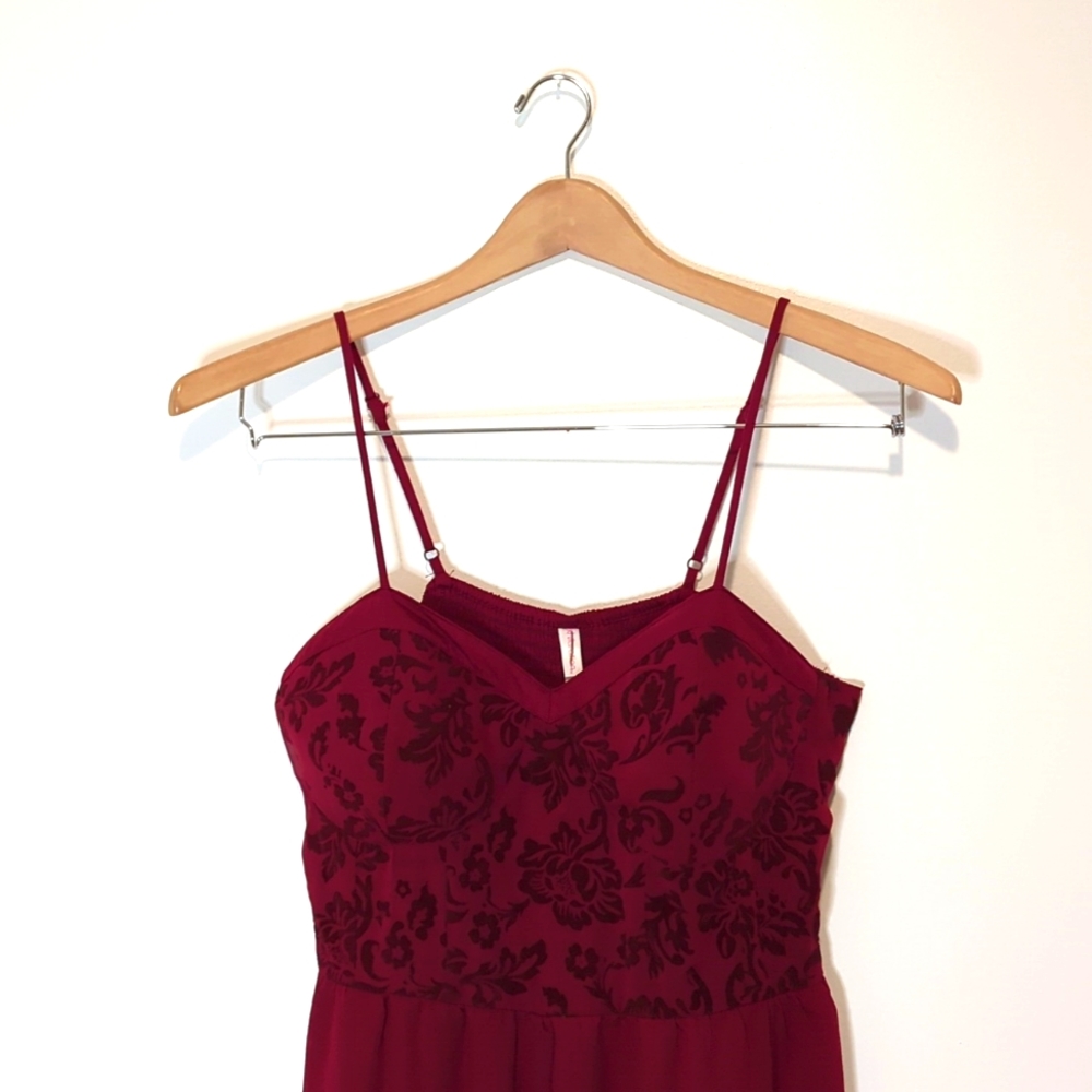 Xhilaration Red Floral Jumpsuit